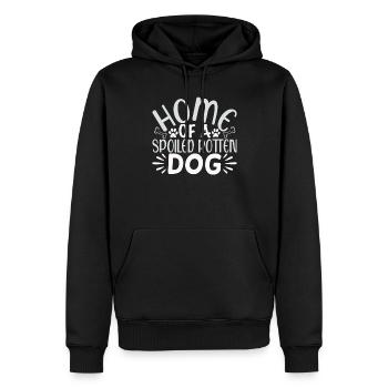 The home of a spoiled dog - Men’s Premium Organic Hoodie - black - Front - Nico (187cm)
