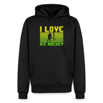 I love ice hockey - Männer Premium Bio Hoodie - Schwarz - Vorne - Nico (187cm)
