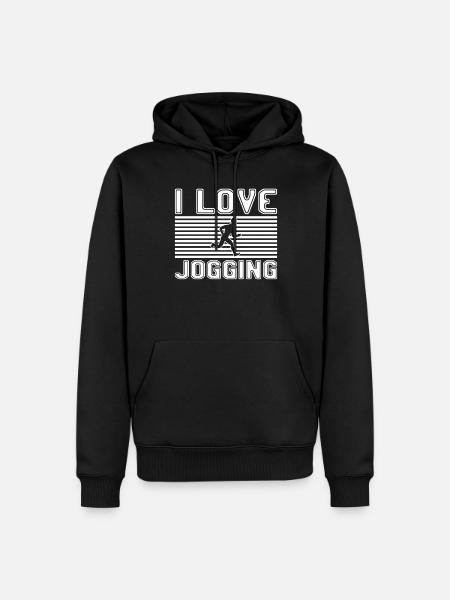 I love jogging - Männer Premium Bio Hoodie - Schwarz