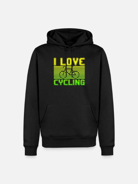 I love cycling - Men’s Premium Organic Hoodie - black
