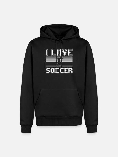 I love soccer - Men’s Premium Organic Hoodie - black