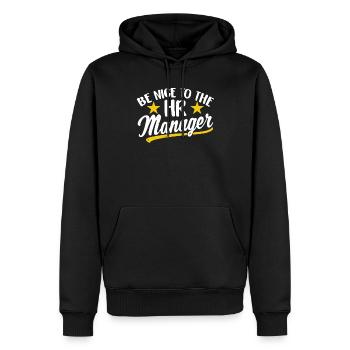 Be Nice To the HR Manager HR HR - Men’s Premium Organic Hoodie - black - Front - Nico (187cm)