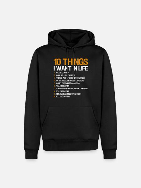 Achterbahn Geschenk - Männer Premium Bio Hoodie - Schwarz