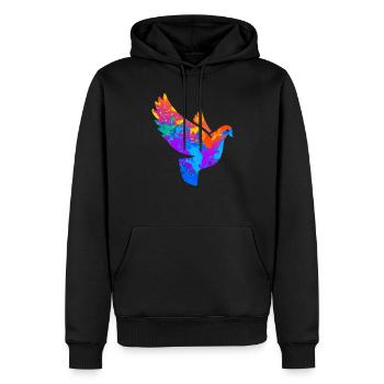 Taube Friedenstaube Frieden Ukraine - Männer Premium Bio Hoodie - Schwarz - Vorne - Nico (187cm)