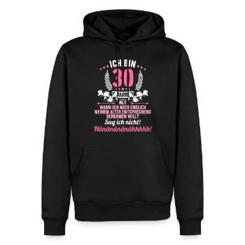 Ich bin 30 Jahre alt 30 Geburtstag - Männer Premium Bio Hoodie - Schwarz - Vorne - Nico (187cm)