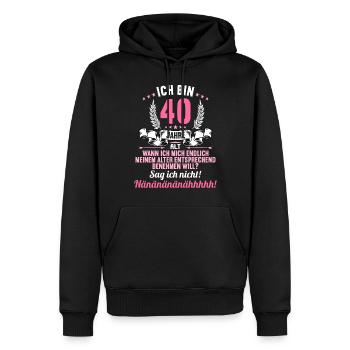 Ich bin 40 Jahre alt 40 Geburtstag - Männer Premium Bio Hoodie - Schwarz - Vorne - Nico (187cm)