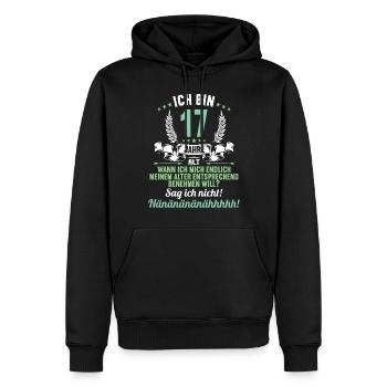 Ich bin 17 Jahre alt 17 Geburtstag - Männer Premium Bio Hoodie - Schwarz - Vorne - Nico (187cm)