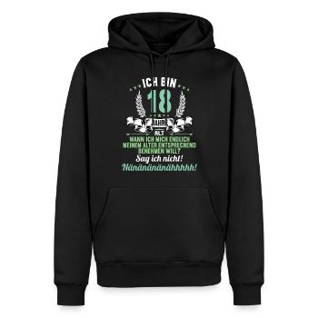 Ich bin 18 Jahre alt 18 Geburtstag - Männer Premium Bio Hoodie - Schwarz - Vorne - Nico (187cm)
