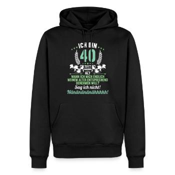 Ich bin 40 Jahre alt 40 Geburtstag - Männer Premium Bio Hoodie - Schwarz - Vorne - Nico (187cm)