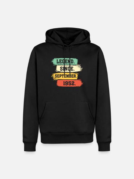 Legend since September 1952 - Men’s Premium Organic Hoodie - black
