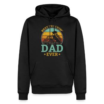 Truck Driver - Best Truckin Dad Ever - Men’s Premium Organic Hoodie - black - Front - Nico (187cm)