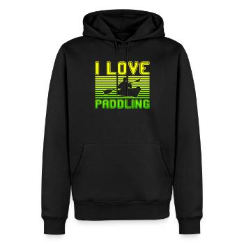 I love paddling - Männer Premium Bio Hoodie - Schwarz - Vorne - Nico (187cm)