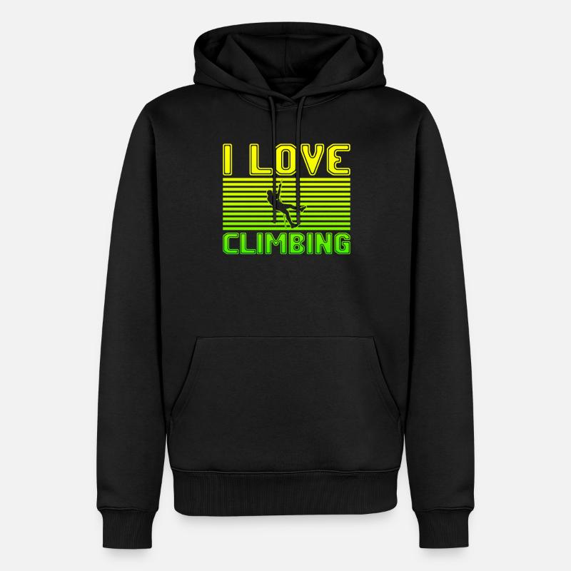 I love climbing - Männer Premium Bio Hoodie - Schwarz