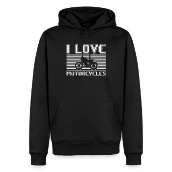 I love motorcycles - Men’s Premium Organic Hoodie - black - Front - Nico (187cm)