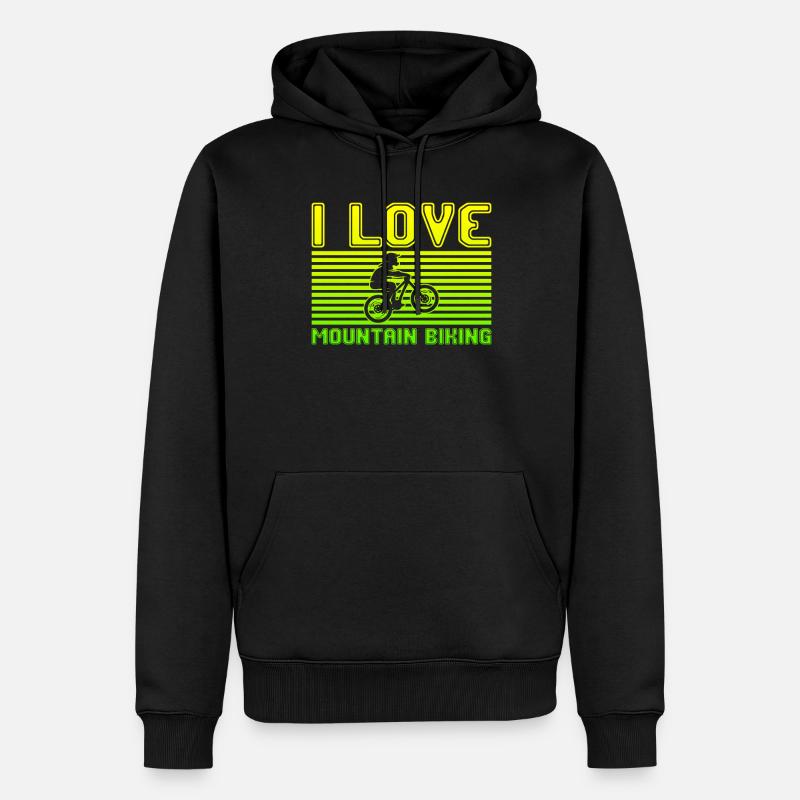 J’adore le VTT - Sweat à capuche Premium bio Homme - noir