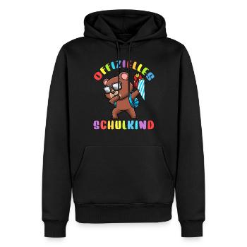 Schulkind Einschulung Bär - Männer Premium Bio Hoodie - Schwarz - Vorne - Nico (187cm)