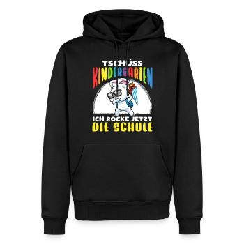 Schulkind Einschulung Hase - Männer Premium Bio Hoodie - Schwarz - Vorne - Nico (187cm)