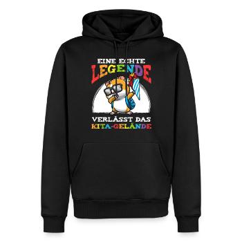 Schulkind Einschulung Hamster - Männer Premium Bio Hoodie - Schwarz - Vorne - Nico (187cm)