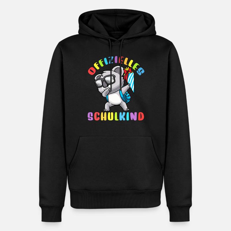 Schulkind Einschulung Koala - Männer Premium Bio Hoodie - Schwarz