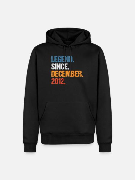 Legend Since December 2012 Birthday - Men’s Premium Organic Hoodie - black