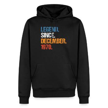 Légende depuis décembre 1970 Anniversaire - Sweat à capuche Premium bio Homme - noir - Devant - Nico (187cm)