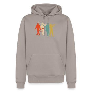 Chasseur de cerfs Buck Retro - Sweat à capuche Premium bio Homme - taupe - Devant - Nico (187cm)