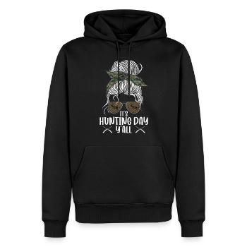 Chasseur de cerfs Fille - Sweat à capuche Premium bio Homme - noir - Devant - Nico (187cm)