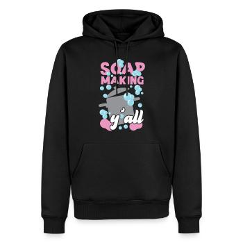 Fabrication de savon Artisanat Fabrication de savon - Sweat à capuche Premium bio Homme - noir - Devant - Nico (187cm)