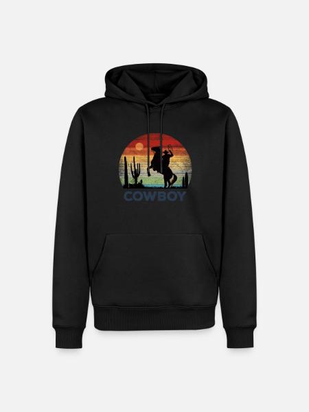 Cowboy - Retro Sunset - Men’s Premium Organic Hoodie -