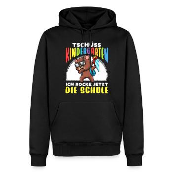 Schulkind Einschulung Bär - Männer Premium Bio Hoodie - Schwarz - Vorne - Nico (187cm)