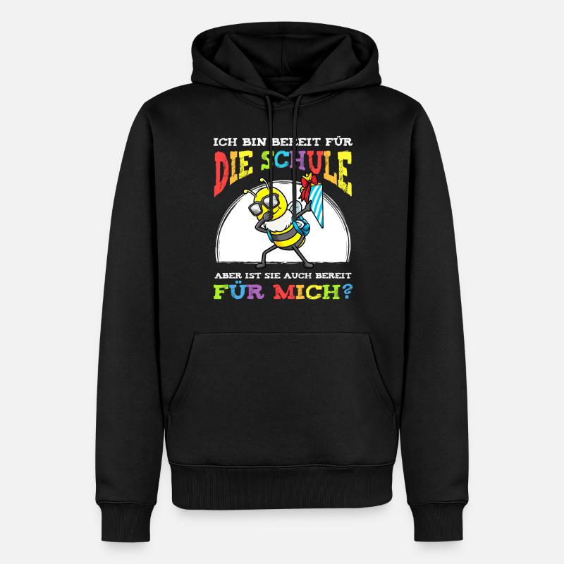Schulkind Einschulung Biene - Männer Premium Bio Hoodie - Schwarz