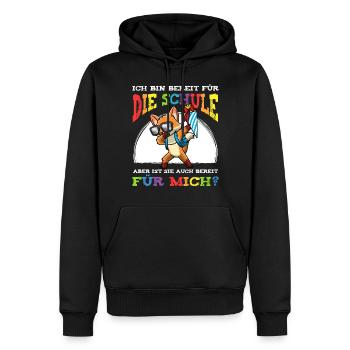 Schulkind Einschulung Fuchs - Männer Premium Bio Hoodie - Schwarz - Vorne - Nico (187cm)
