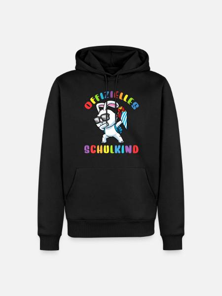 Schulkind Einschulung Hase - Männer Premium Bio Hoodie - Schwarz