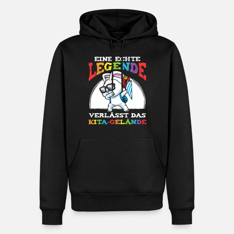 Schulkind Einschulung Hase - Männer Premium Bio Hoodie - Schwarz