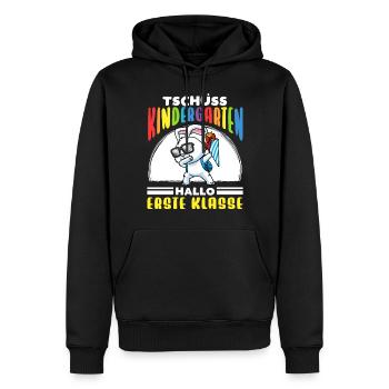 Schulkind Einschulung Hase - Männer Premium Bio Hoodie - Schwarz - Vorne - Nico (187cm)