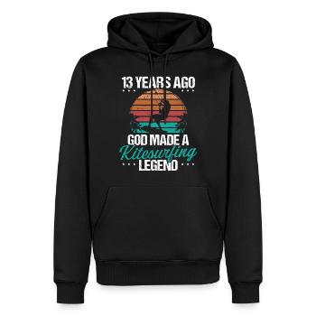 13 Birthday Kitesurf Legend Kiteboard 13 Year Old - Männer Premium Bio Hoodie - Schwarz - Vorne - Nico (187cm)
