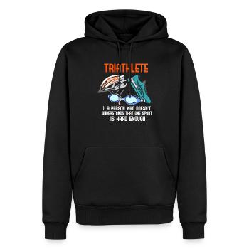 Définition du triathlète Swim Bike Run Triathlon - Sweat à capuche Premium bio Homme - noir - Devant - Nico (187cm)