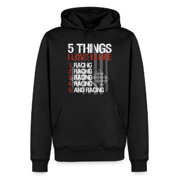 Racing Motorsport Spruch - Männer Premium Bio Hoodie - Schwarz - Vorne - Nico (187cm)