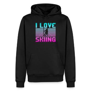 I love skiing - Männer Premium Bio Hoodie - Schwarz - Vorne - Nico (187cm)