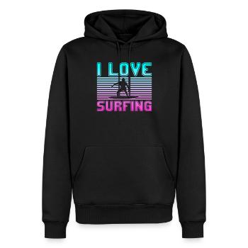 I love surfing - Männer Premium Bio Hoodie - Schwarz - Vorne - Nico (187cm)