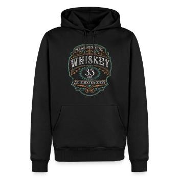 33 Jahre Ich bin wie guter Whisky 33. Geburtstag - Männer Premium Bio Hoodie - Schwarz - Vorne - Nico (187cm)