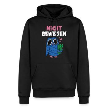 Eulen Cartoon Eule Vogel Lustiges Wortspiel Humor - Männer Premium Bio Hoodie - Schwarz - Vorne - Nico (187cm)