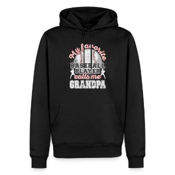 Grand-père de baseball Grand-père Joueur de baseball Grand-père - Sweat à capuche Premium bio Homme - noir - Devant - Nico (187cm)