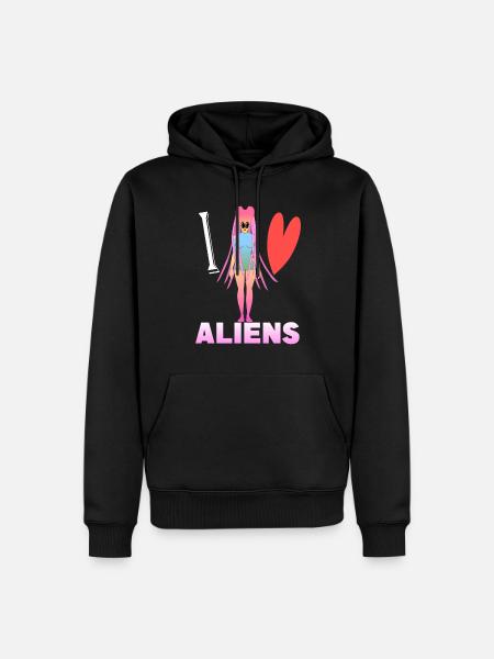I love aliens - Men’s Premium Organic Hoodie - black
