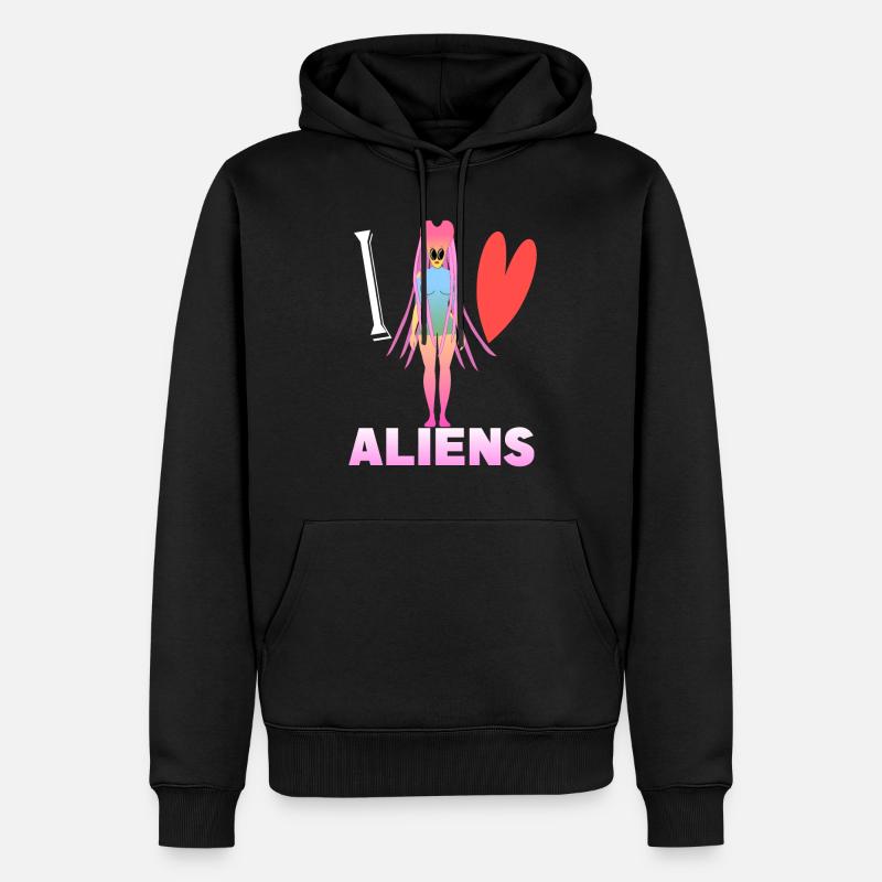 J’aime les extraterrestres - Sweat à capuche Premium bio Homme - noir