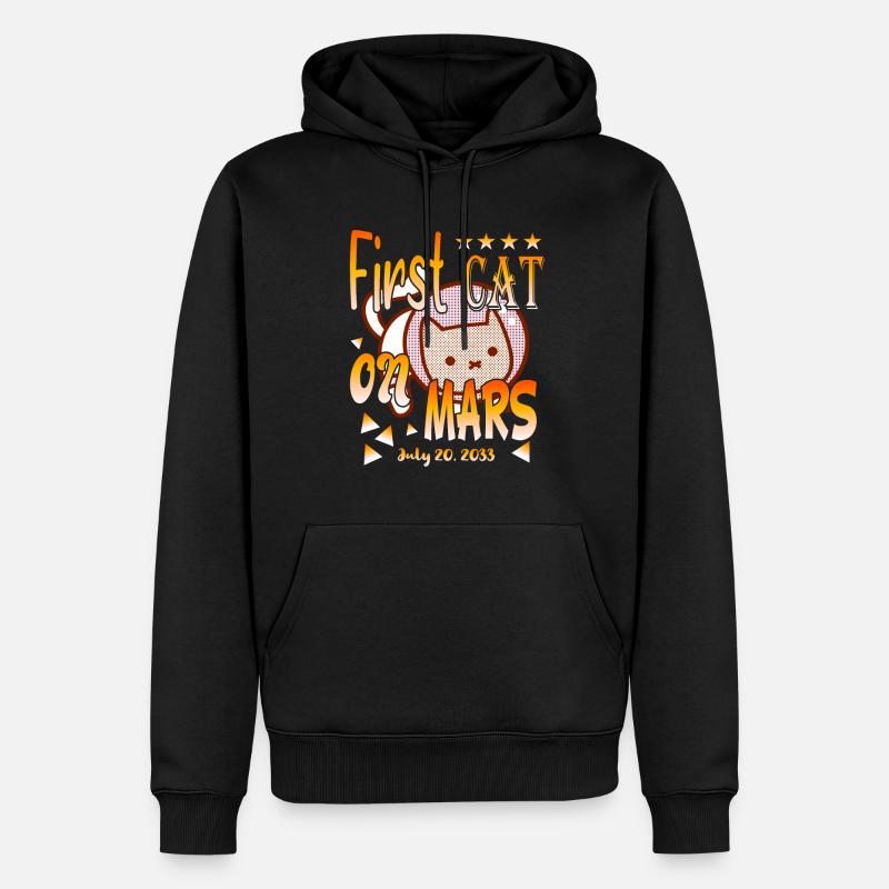 First Cat on Mars - Men’s Premium Organic Hoodie - black