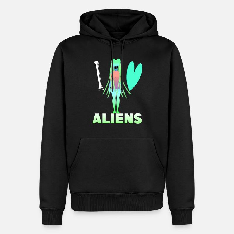 J’aime les extraterrestres - Sweat à capuche Premium bio Homme - noir