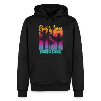 Punta Cana République dominicaine - Sweat à capuche Premium bio Homme - noir - Devant - Nico (187cm)