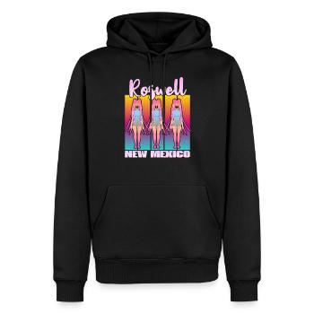 Roswell Nouveau-Mexique - Sweat à capuche Premium bio Homme - noir - Devant - Nico (187cm)