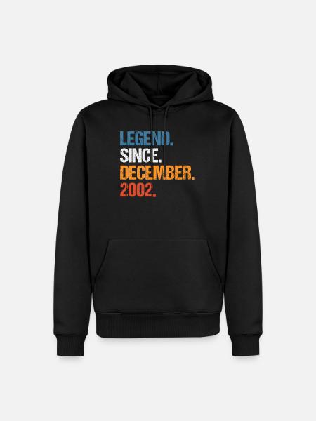 Legend Since December 2002 Birthday - Men’s Premium Organic Hoodie - black